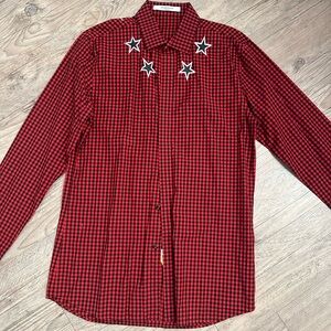 Men’s Givenchy 11th Anniversary Star Printing Check Shirt